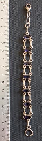zilveren armband met saffier stenen, Zo goed als nieuw, Met edelsteen, Zilver, Verzenden