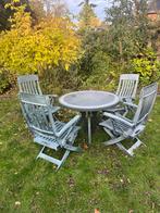 Tuinset - Tafel met 4 Stoelen, Tuin en Terras, Tuinsets en Loungesets, Ophalen, 4 zitplaatsen, Kunststof, Gebruikt