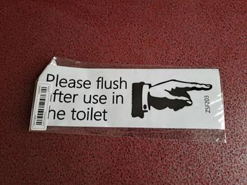 Doorspoel sticker voor op het toilet beschikbaar voor biedingen