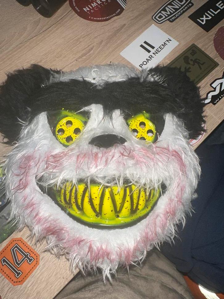 Horror Masker - Griezelig Panda!, Hobby en Vrije tijd, Feestartikelen, Gebruikt, Feestartikel, Halloween of Griezel, Ophalen of Verzenden