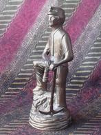 Mooi oud beeldje uit Engeland van een mijnwerker 22,5 cm., Antiek en Kunst, Ophalen of Verzenden, Koper