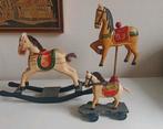 3 vintage  houten paardjes, Antiek en Kunst, Antiek | Speelgoed, Ophalen of Verzenden