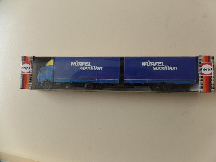 Mercedes vrachtwagen / aanhanger  Wurfel (Herpa), Hobby en Vrije tijd, Modelauto's | 1:87, Nieuw, Bus of Vrachtwagen, Herpa, Verzenden