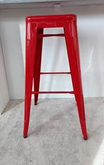 Barkruk Tolix rood 2x, Huis en Inrichting, Barkrukken, Ophalen, 60 tot 90 cm, Zo goed als nieuw, Metaal