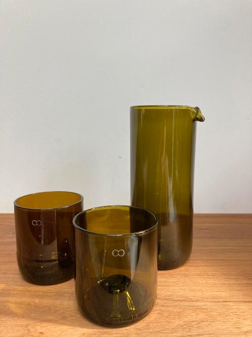 Rebottled Glazen - Short Tumbler - 4-pack - Mix en Karaf, Huis en Inrichting, Keuken | Servies, Zo goed als nieuw, Glas of Glazen