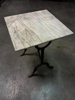 mooi gietijzer tafeltje met marmeren blad., Tuin en Terras, Ophalen, Gebruikt, Vierkant, Metaal