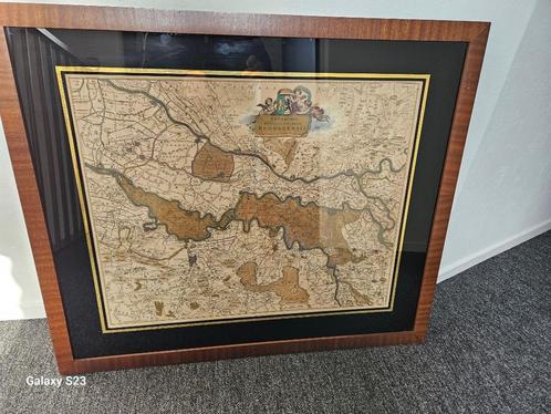 Neomagensis Rivierengebied Betuwe 1680 De Wit fraaie lijst, Antiek en Kunst, Antiek | Schoolplaten, Ophalen