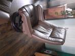 Stressless lederen relaxfauteuil met draaivoet, Huis en Inrichting, Fauteuils, Minder dan 75 cm, Hout, Zo goed als nieuw, 50 tot 75 cm