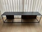 Zwart Eiken TV Meubel / Sidetable / staal, Ophalen, 150 tot 200 cm, Eikenhout, Zo goed als nieuw
