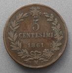 5 Centesimi Italië 1861, Postzegels en Munten, Munten | Europa | Niet-Euromunten, Italië, Ophalen of Verzenden, Losse munt