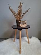 Bijzettafel - rond - zwart - hout, Ophalen of Verzenden, Zo goed als nieuw, Hout