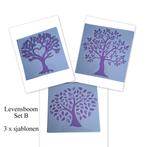 Sjabloon – Levensboom B – 18x18 cm – set van 3, Knutselen, Nieuw, Ophalen of Verzenden, X