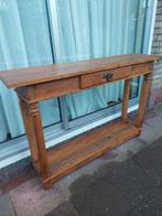 Koloniale Teakhouten Sidetable. 120 cm, Ophalen, 100 tot 150 cm, Teakhout, 25 tot 50 cm