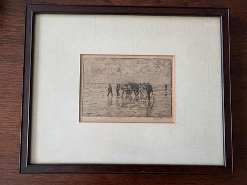 Ets D.J van Haaren, Antiek en Kunst, Kunst | Etsen en Gravures, Ophalen of Verzenden