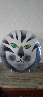 glazen schaal met kat gezicht, Schaal, Rond, Ophalen of Verzenden, Glas