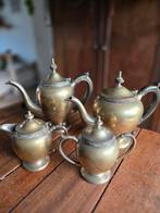 Antiek verzilverd Thee- koffieservies - 4 Delig, Antiek en Kunst, Ophalen of Verzenden