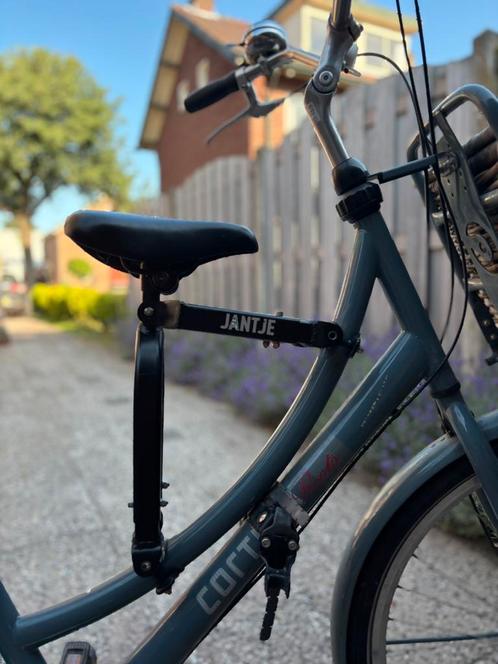 Mirage zadel op buis Jantje, Fietsen en Brommers, Fietsaccessoires | Fietsstoeltjes, Gebruikt, Voorzitje, Voetsteuntjes, Ophalen of Verzenden