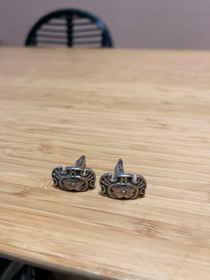 Antieke Sterling Zilveren Manchetknopen, Antiek en Kunst, Antiek | Goud en Zilver, Zilver, Ophalen