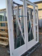 Kozijn met tuindeuren en zijlicht, Doe-het-zelf en Verbouw, Deuren en Horren, Nieuw, Ophalen of Verzenden, Buitendeur, Glas