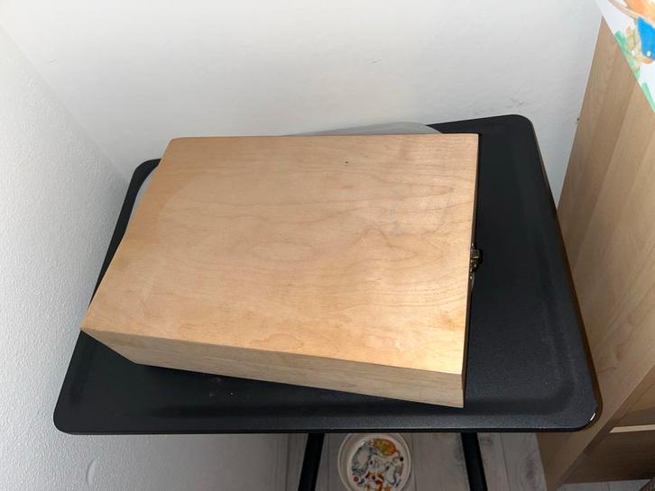 Houten Smink Kist met Spiegel, Huis en Inrichting, Woonaccessoires | Kisten, Gebruikt, Minder dan 50 cm, Overige houtsoorten, Ophalen of Verzenden