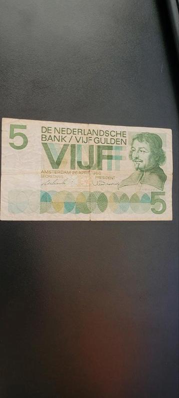5 Gulden Biljet 1966 - Joost van den Vondel beschikbaar voor biedingen