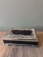 Antieke Sigarendoos met Zilveren Details, Ophalen, Zilver