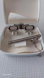 Manchetknopen en dasspeld set, Kleding | Heren, Stropdassen, Effen, Onbekend, Zwart, Ophalen of Verzenden