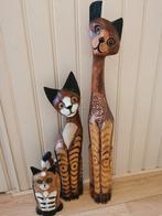 Houten decoratiepoezen, Antiek en Kunst, Kunst | Beelden en Houtsnijwerken, Ophalen