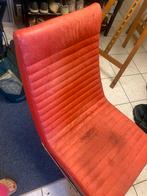 Jori stoel , roestvrijstalen voet, rood leer, zwart hout, Huis en Inrichting, Fauteuils, Ophalen, Gebruikt, Leer, Modern