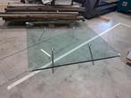 Glazen salontafel, Huis en Inrichting, Tafels | Salontafels, Ophalen, Vierkant, Modern, Minder dan 50 cm