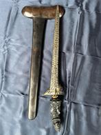 Balinese rechte keris met gesneden greep Praboe de koning, Antiek en Kunst, Ophalen of Verzenden