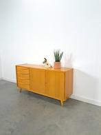 Fineer dressoir met lades, vintage tv meubel, Gebruikt, Vintage, Ophalen of Verzenden, 25 tot 50 cm