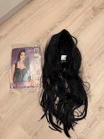 Zwarte Lange Haar Pruik - Carnaval, Kleding | Dames, Carnaval, Zo goed als nieuw, Accessoires, Ophalen