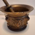 antieke Spaanse bronzen vijzel 18e eeuw met stamper, Antiek en Kunst, Verzenden, Brons