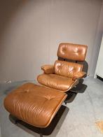 Retro Lounge Chair + Ottoman, Gebruikt, Retro Vintage, 75 tot 100 cm, Leer