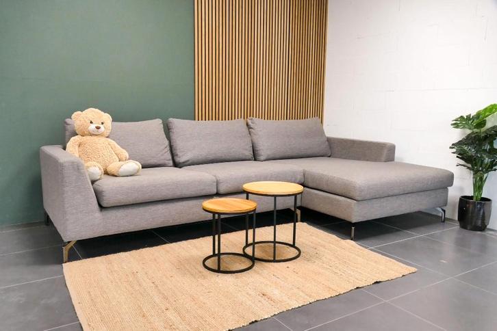 Brede Hoekbank Chaise longue grijs [Refurbished], Huis en Inrichting, Banken | Bankstellen, Zo goed als nieuw, Hoekbank, Vierpersoons of meer