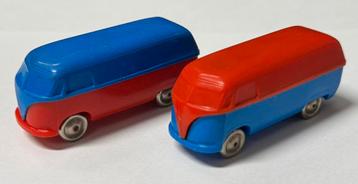Koppel oude Lego vw busjes groot rood/blauw jaren 50 vintage beschikbaar voor biedingen
