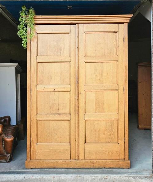 Antieke brocante XL schoolkast vintage linnenkast winkelkast, Antiek en Kunst, Curiosa en Brocante, Ophalen of Verzenden