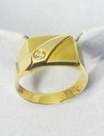Gouden ring - zegelring - 14 karaat, Ophalen of Verzenden, Zo goed als nieuw, Goud, Dame
