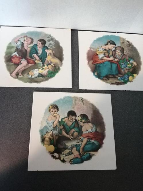 3 STUKS PRACHTIGE OUDE EMAILLE WAND BORDEN PLATEN 20X22 CM, Antiek en Kunst, Antiek | Emaille, Ophalen of Verzenden