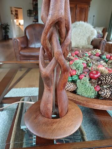 Vintage Deense Teakhouten Lamp teak getorst  beschikbaar voor biedingen