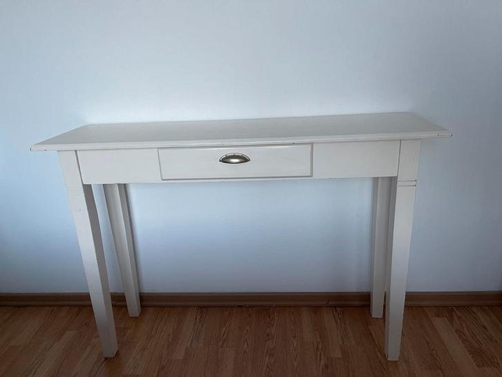 Beige console tafel – stijlvol & praktisch, Huis en Inrichting, Tafels | Sidetables, Gebruikt, 25 tot 50 cm, 100 tot 150 cm, Rechthoekig