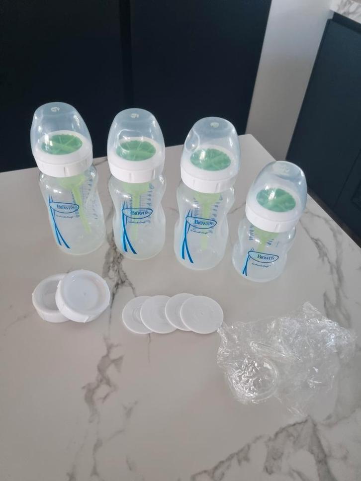 Dr. Brown's Options+ Anti-Colic Brede halsfles 4 stuks zgan, Kinderen en Baby's, Babyvoeding en Toebehoren, Zo goed als nieuw