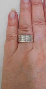 Zilveren vintage unisex ring maat 18.5 nr.651, 18 tot 19, Verzenden, Zo goed als nieuw, Dame of Heer