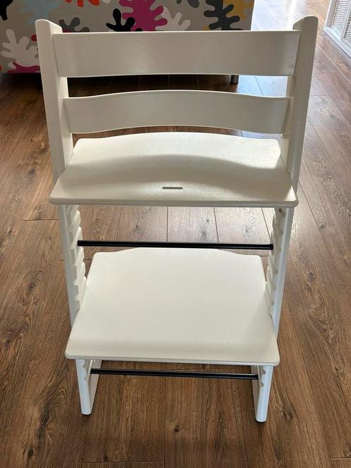 Stokke Tripp Trapp kinderstoel wit, Kinderen en Baby's, Kinderstoelen, Gebruikt, Meegroeistoel, Ophalen