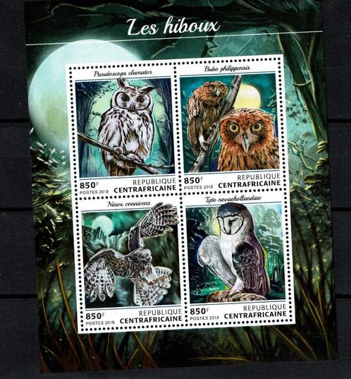 c.afrika 2018 pf blok uilen owls vogels birds 2, Postzegels en Munten, Postzegels | Thematische zegels, Postfris, Dier of Natuur