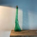 Groene glazen geweerfles - Vintage Italiaans glas 1960, Ophalen of Verzenden