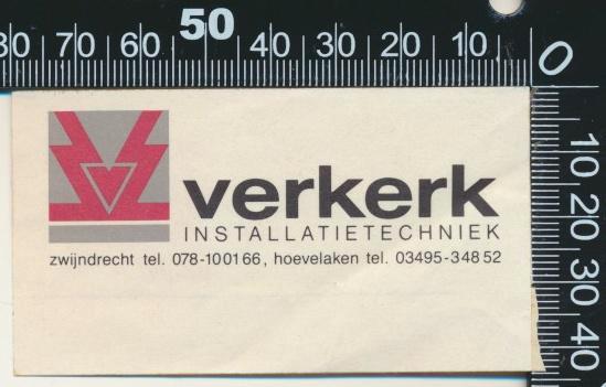 Sticker: Verkerk Installatietechniek - Hoevelaken (1), Verzamelen, Stickers, Zo goed als nieuw, Bedrijf of Vereniging, Ophalen of Verzenden