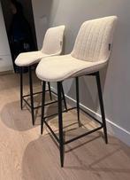 Moving sales: witte barkrukken (2x)/ 2 white bar stools, Ophalen, Met voetsteun, 60 tot 90 cm, Zo goed als nieuw