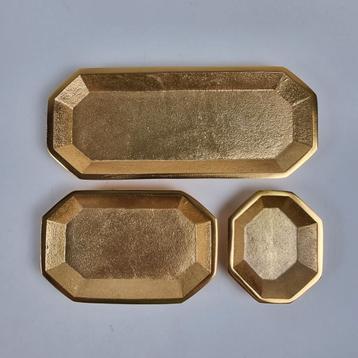 &Klevering Brass gouden metalen schalen set van 3 beschikbaar voor biedingen